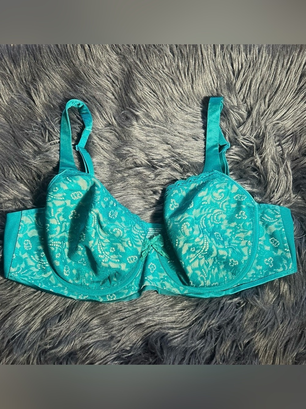 Soma Enticing Lift Full Coverage Bra Teal Lace Underwire Bra Size 38D